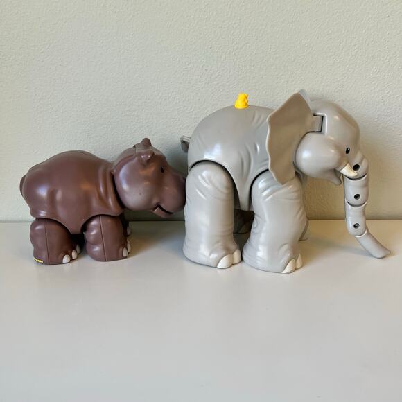 Fisher-Price Big Zoo Elephant and Hippo Interactive Toy Lot Working - Picture 6 of 8